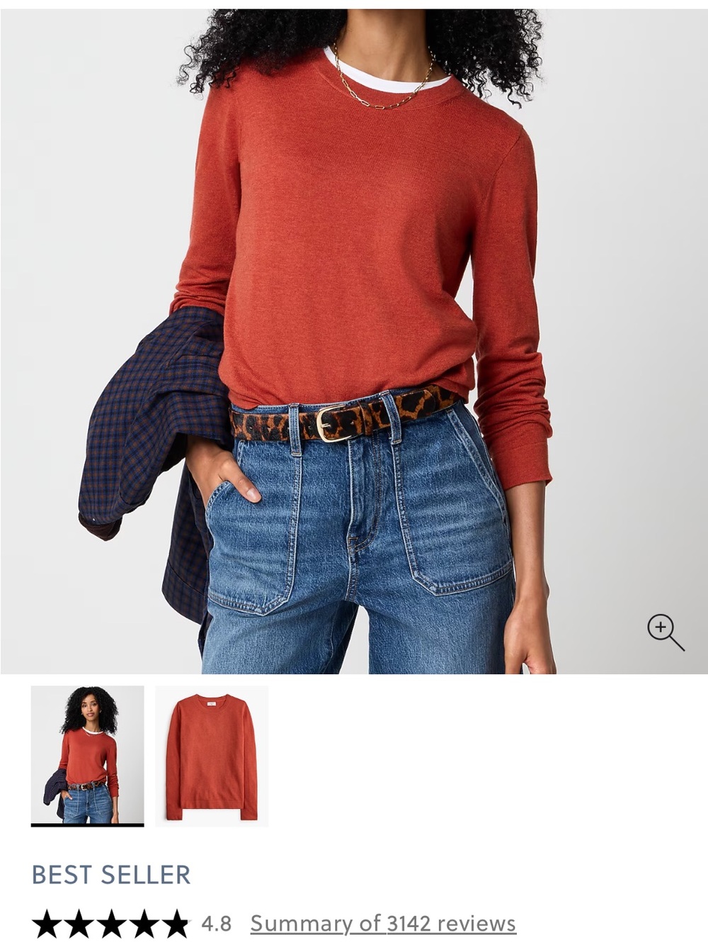 J. Crew TEDDIE Women's Crewneck Sweater in Rust